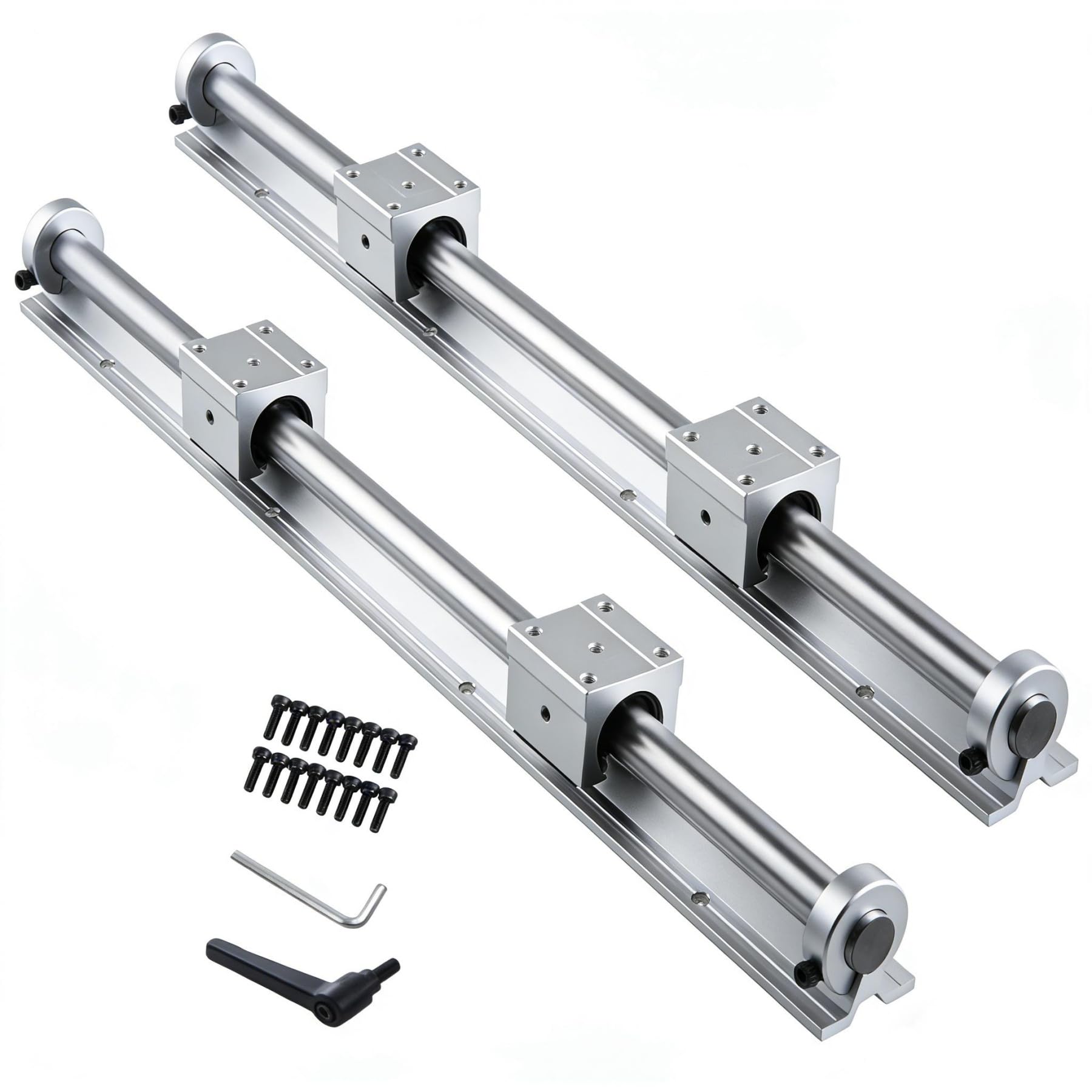 GooEquip Lineaire geleiding SBR20 600 mm, 2 x lineaire rails en 4 x