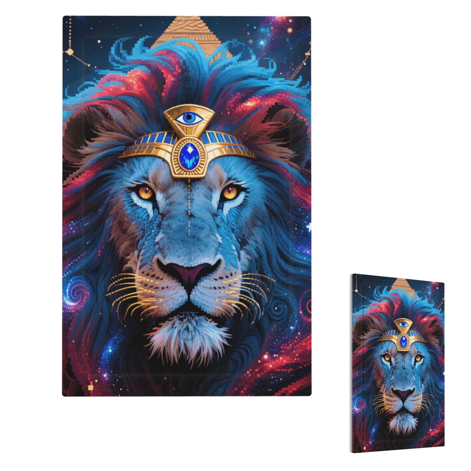 Fekiloot Single Blank Lion In Mystical Starry Night Wall Plate Cover Modern Decorative 1 Gang Light Switch Cover Unbreakable Receptacle Outlet Covers For Living Room Bedroom Home Decor