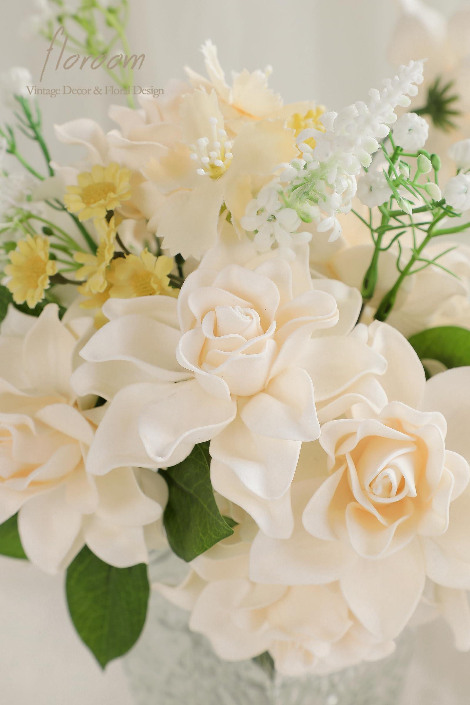 Amazon｜Floroom 造花 クチナシの花 2.7インチ 25個 本物のような