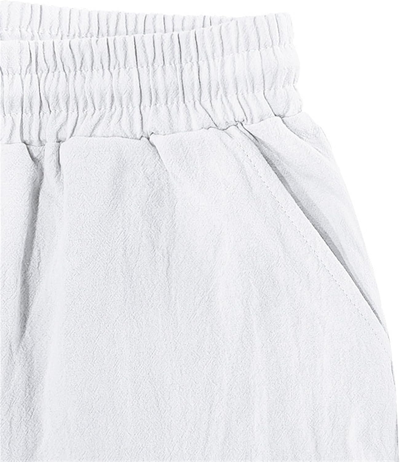 Maiyifu-GJ Men's Cotton Linen Shorts Casual Lightweight Drawstring Shorts Elastic Waist Flat Front Shorts for Men
