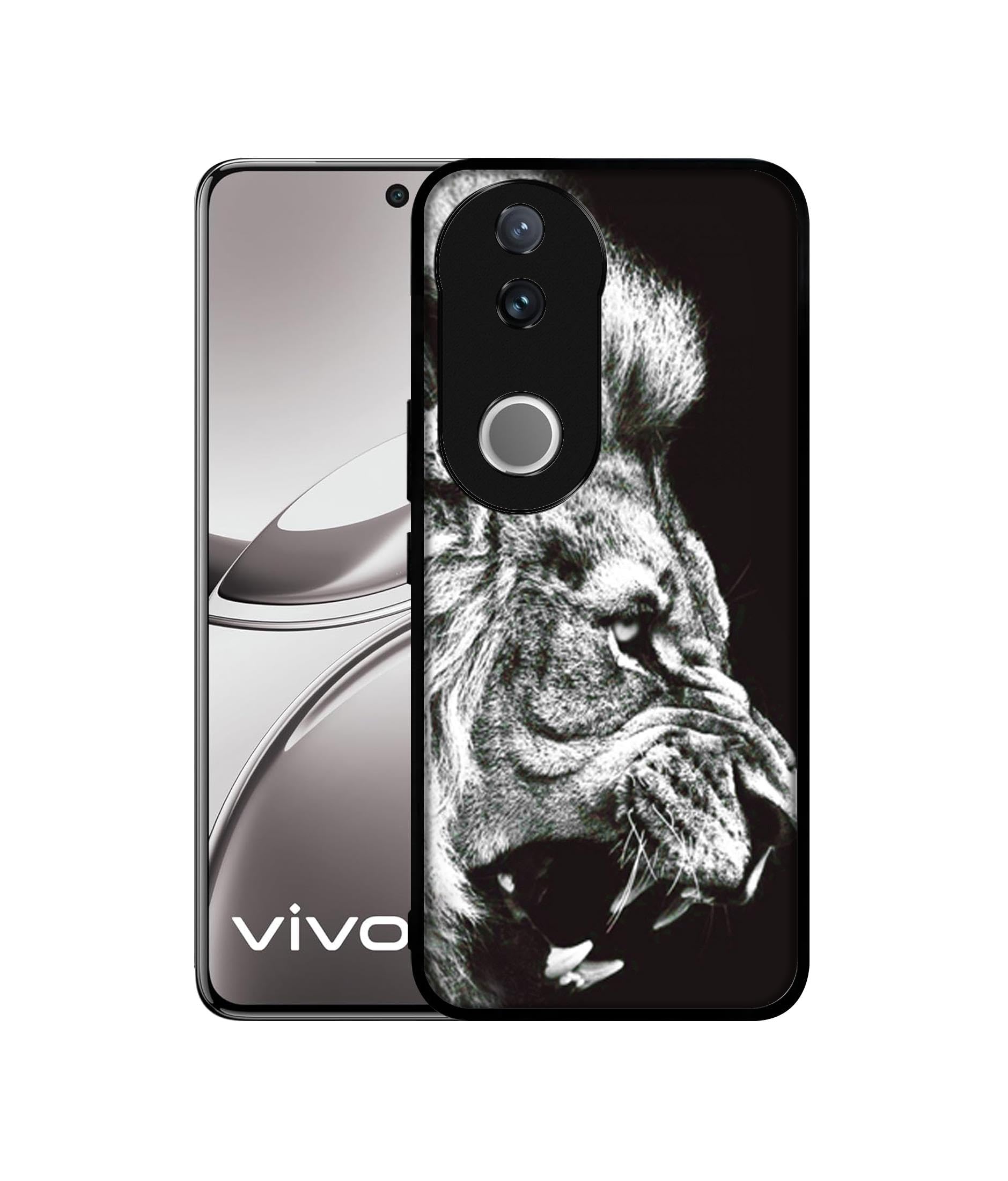 Casotec Angry Lion Design Premium 2D Printed Metal Back Case Cover - Image 1