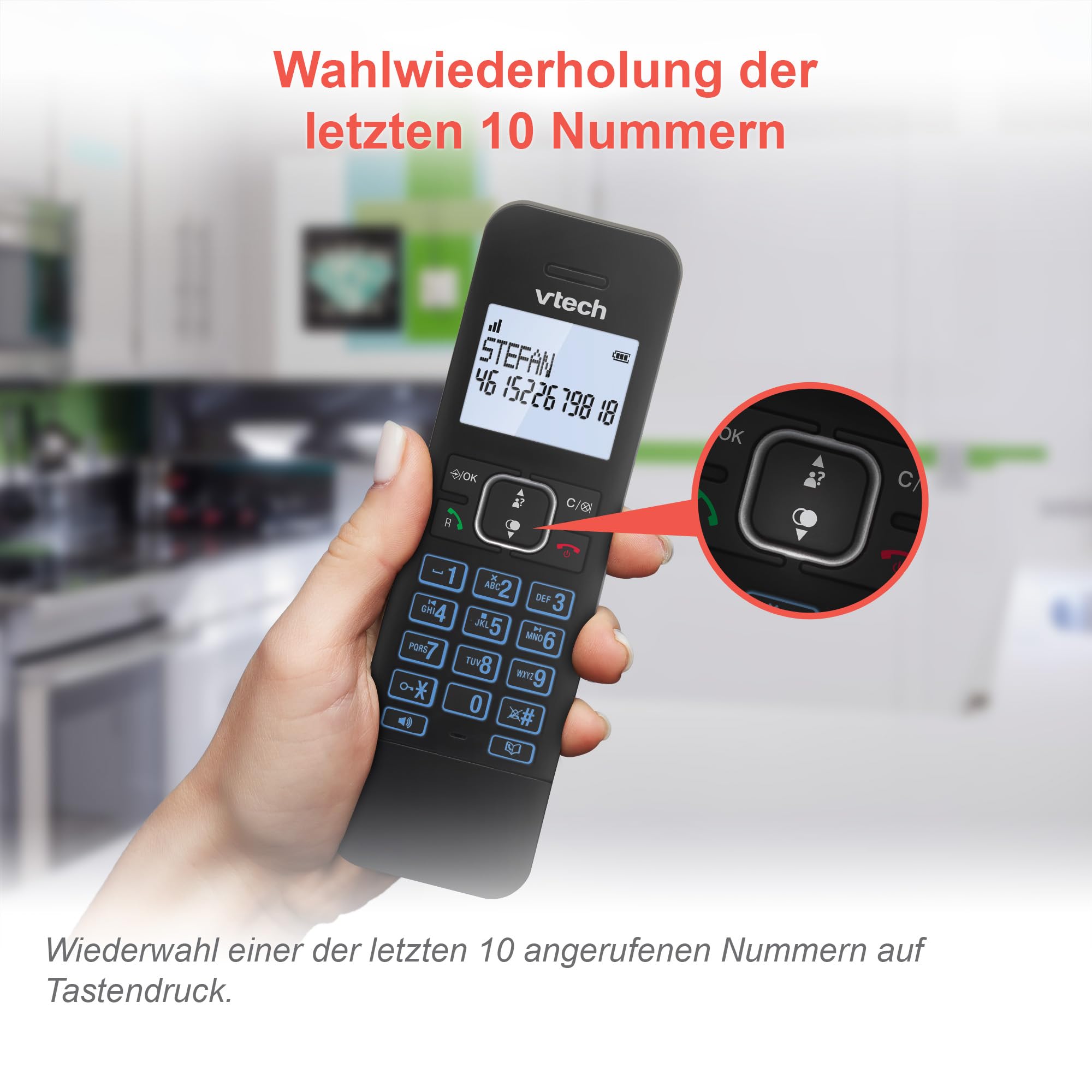 VTech LS1050 DECT - Telefono cordless con segreteria telefonica, stazione di ricarica innovativa, blocco chiamata, funzione di chiamata/click, vivavoce, display retroilluminato
