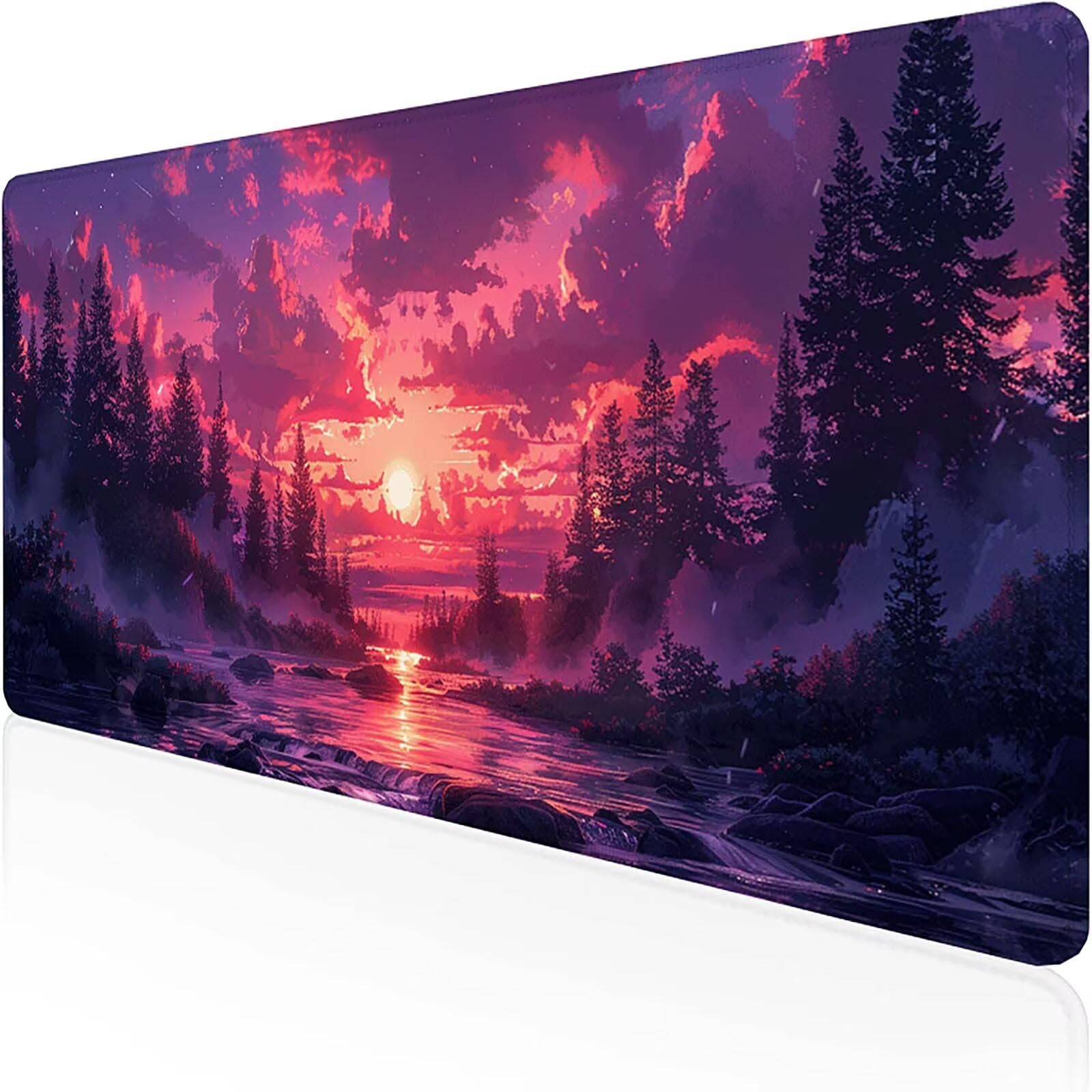 Pfau Gamingowa podkładka pod mysz, 1500 x 800 mm, czarna podkładka na biurko, ze szwami krawędzi, wodoodporna, antypoślizgowa, gumowa podstawa, XXL na PC, akcesoria biurowe, akcesoria gamingowe,