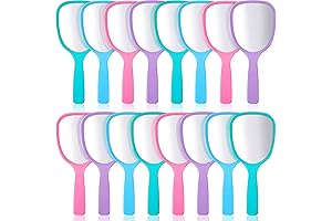 16 Pieces Kids' Hand Held Travel Vanity Makeup Mirror