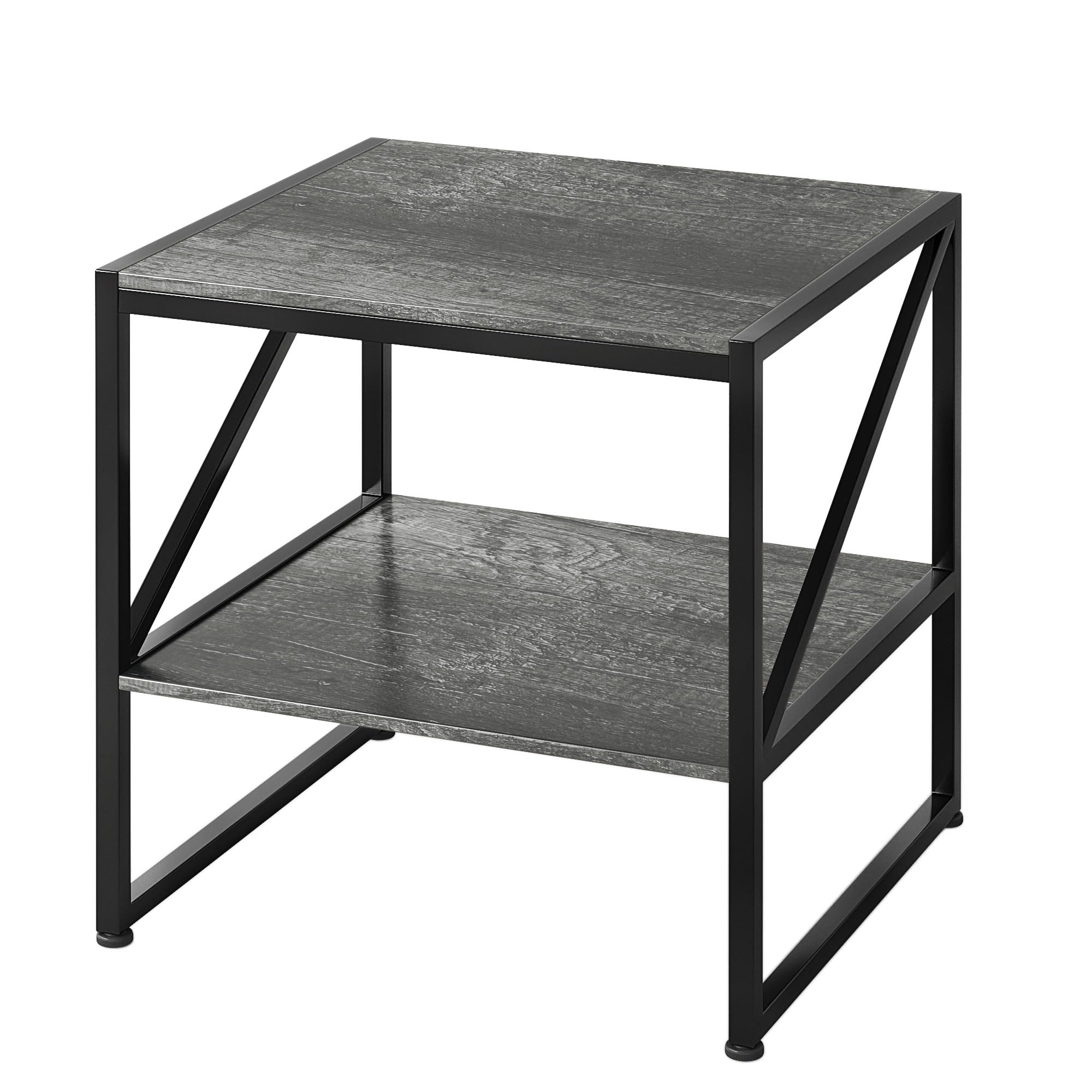 MUTUN 50cm Square End Table, 20 Inch Side Table for Living Room, Bedside Table for Bedroom, Nightstand, Small Table Grey Oak