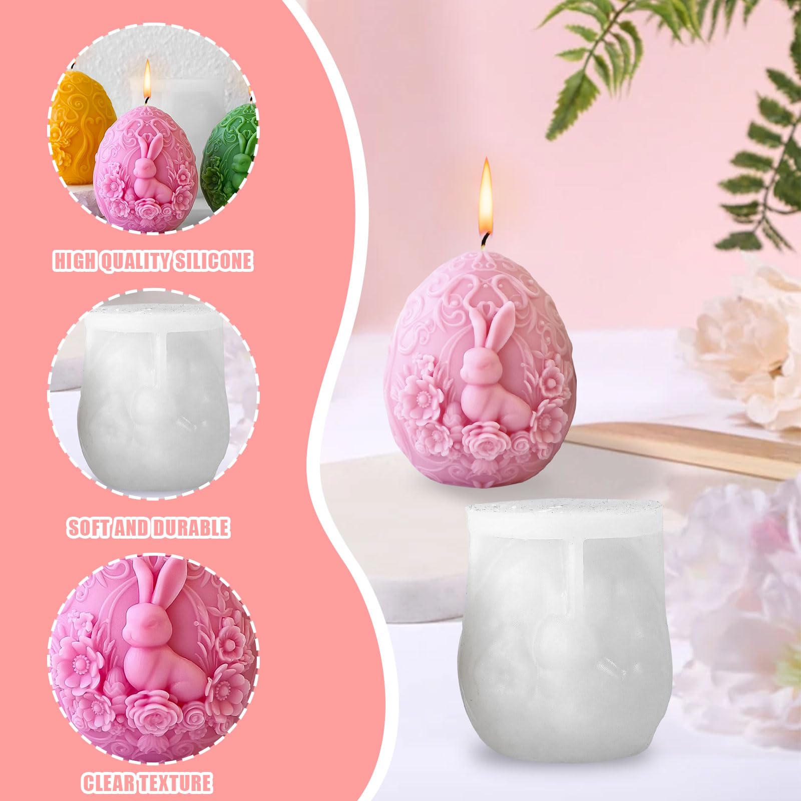 Stampo in silicone per candele a forma di rosa, da tenere in