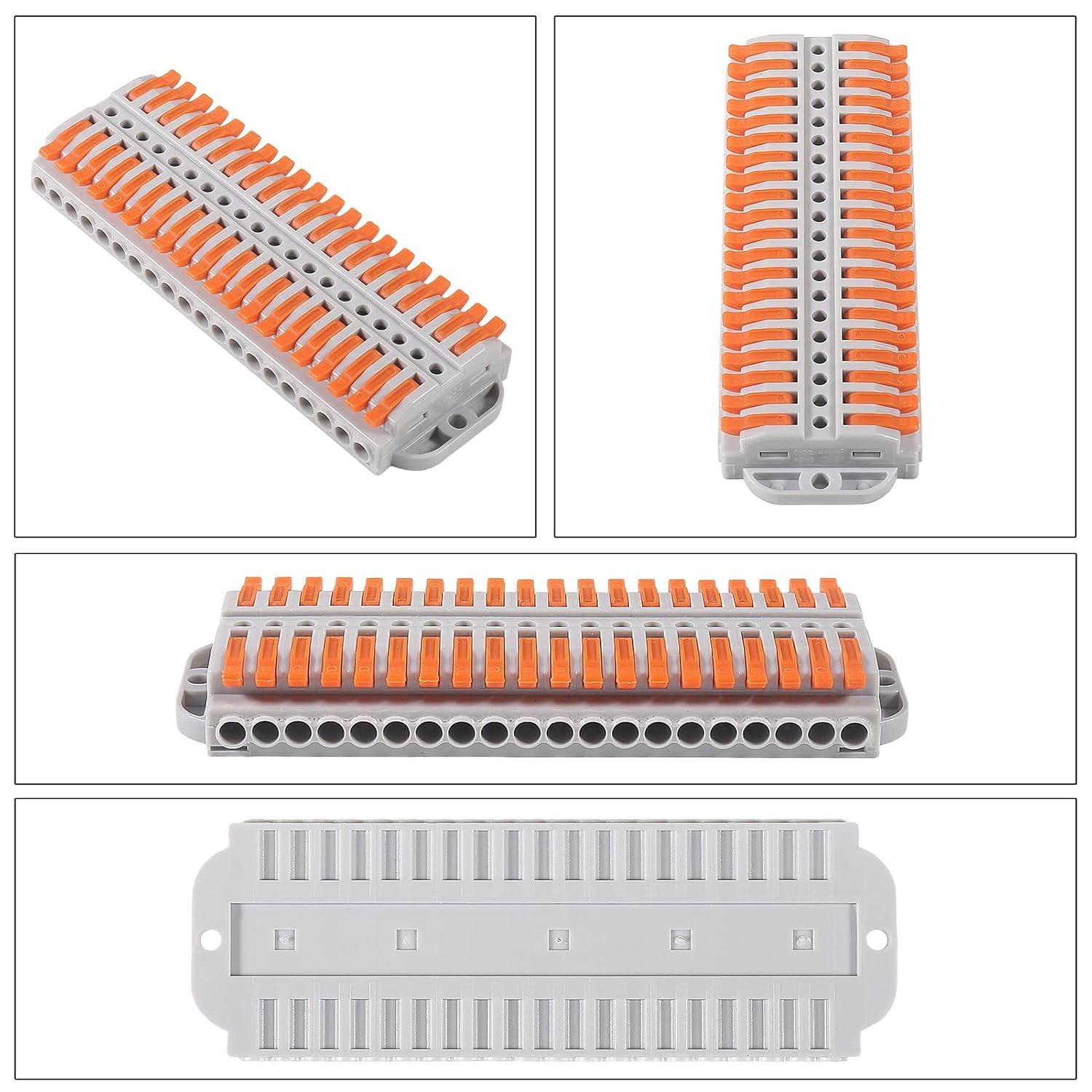 4pcs Compact Lever Wire Connectors 20 Into 20 Out Splicing Wire Connector Electrical Quick Connection Terminal for Circuit Inline 28-12 AWG