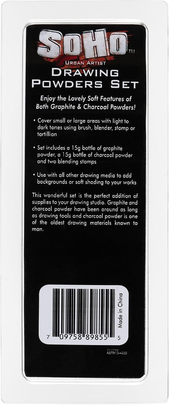 Soho Urban Artist Graphite and Charcoal Powder (15 Gram) Soft Shading & Highly Pigmented Graphite Powder