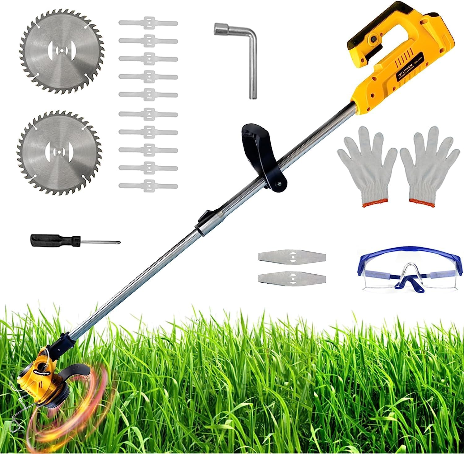 Cordless String Trimmer Compatible with DeWalt 20V Max Battery