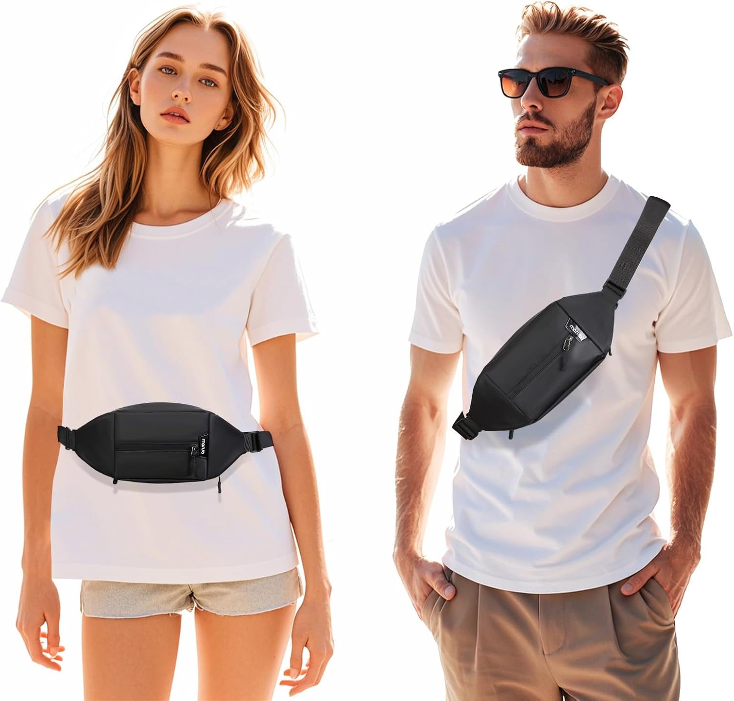 MOSISO Sling Bag, Crossbody Fanny Pack for Men Women,Belt Bag with Adjustable Shoulder Strap, Small Sling Backpack with RFID Blocking Pocket Waist Pack for Travel Running Cycling Workout Sport, Black - Image 2