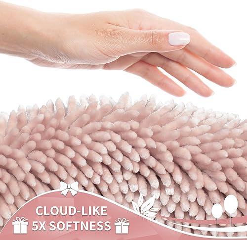 Miniatura 10 de Yimobra - Tapete de baño de felpilla original, grande, 44.1 x 24 pulgadas, suave, peludo, antideslizante, muy absorbente, lavable a máquina, tapete