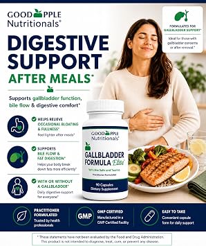 Gallbladder Formula Elite Ox Bile Salts, Taurine & Digestive Enzymes for Healthy Fat Digestion, Bile Flow & Digestive Comfort 90 Capsules