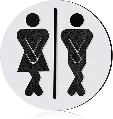 Miniatura 7 de Jetec Letreros de madera para baño de medio baño, divertido y lindo letrero unisex para decoración rústica de granja, oficina, negocios, baño