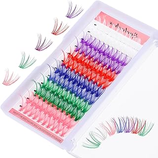 120 racimos de pestañas de colores, mezcla de...