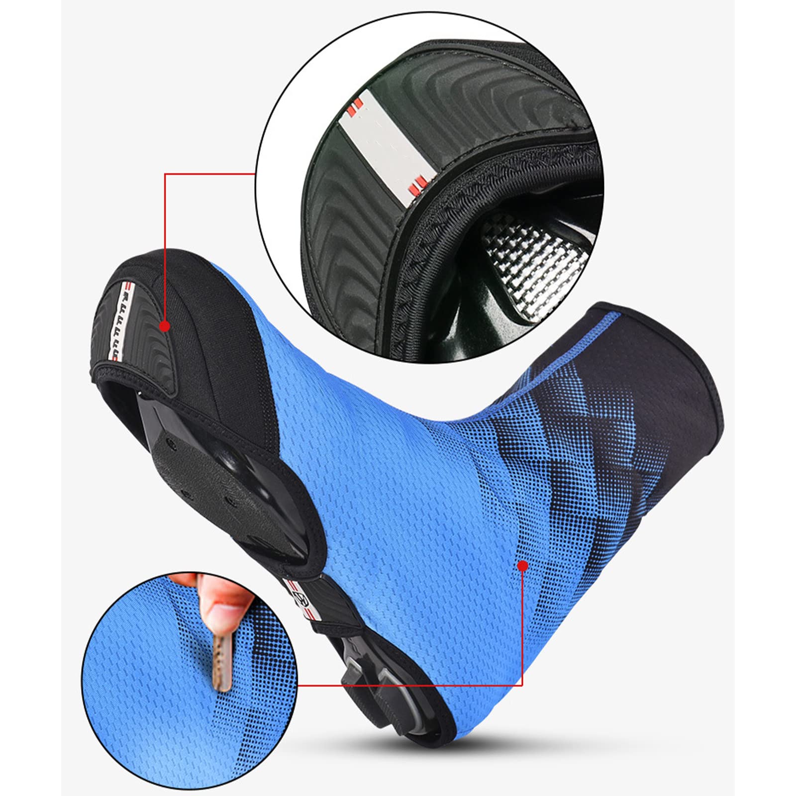 1 para zimowy termiczny koc na buty rowerowe zestaw polarowy utrzymywanie ciepła rower buty do noszenia wodoodporny ochraniacz na buty sportowe, koc, niebieski, L (40