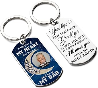 Personalized Memorial Keychain. Custom memory keychain Photo and Name - Date