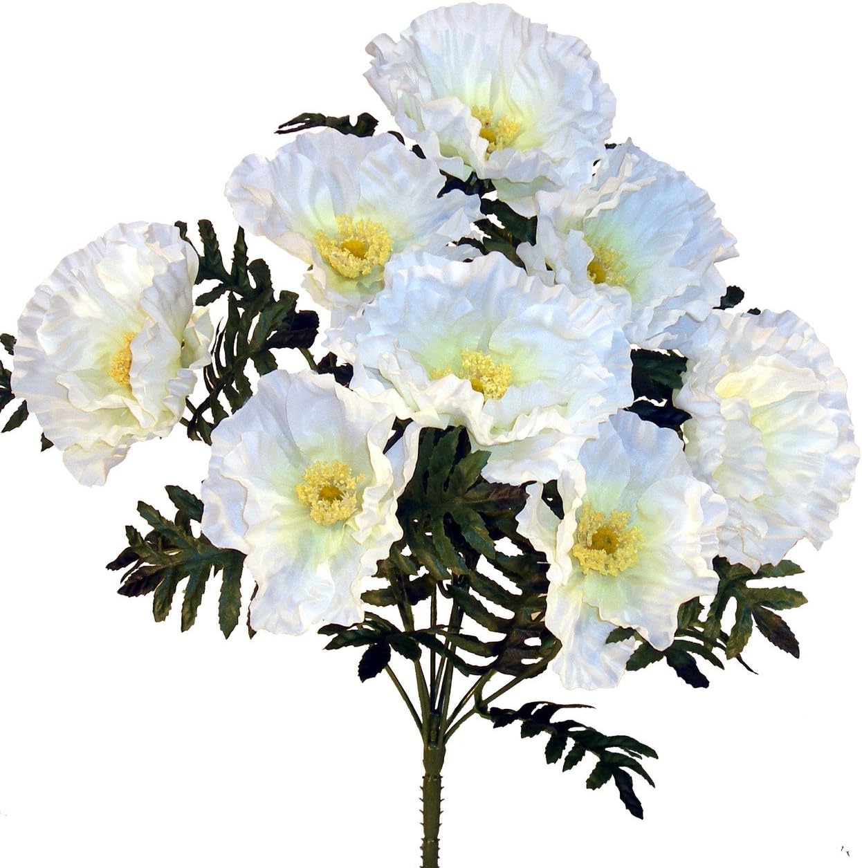1 Pc, 18 Inch Artificial Poppy Bush Boasts 9 Blooms For Adding Summer Touch To