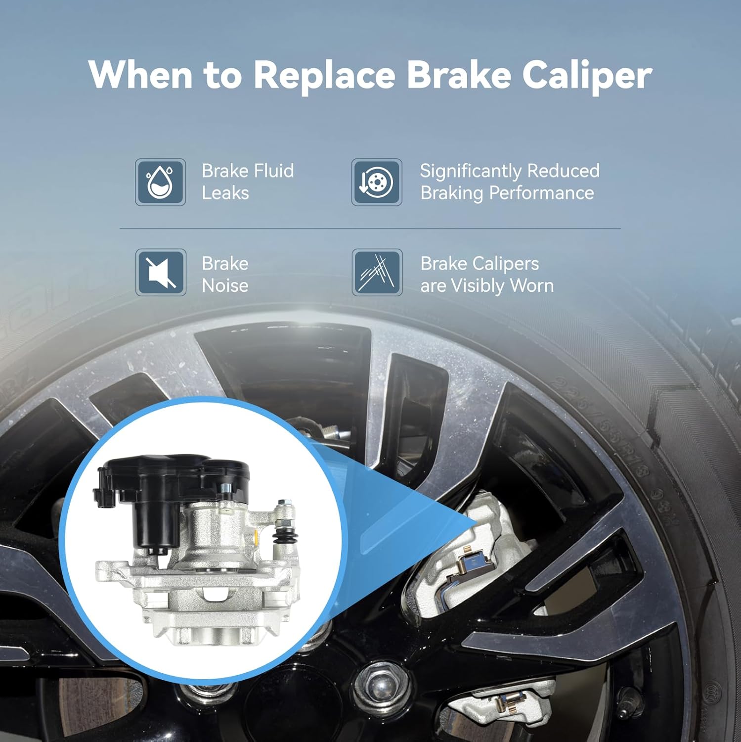 4605C044 Right Rear Electrical Brake Cylinder Caliper Fits for Mit-ubsshi Outlan-der 2017-2020, Outlander PHEV 2018-2022, Eclipse Cross 2018-2020, Right Rear Caliper Replace 4605B566 4605B638 4605B800