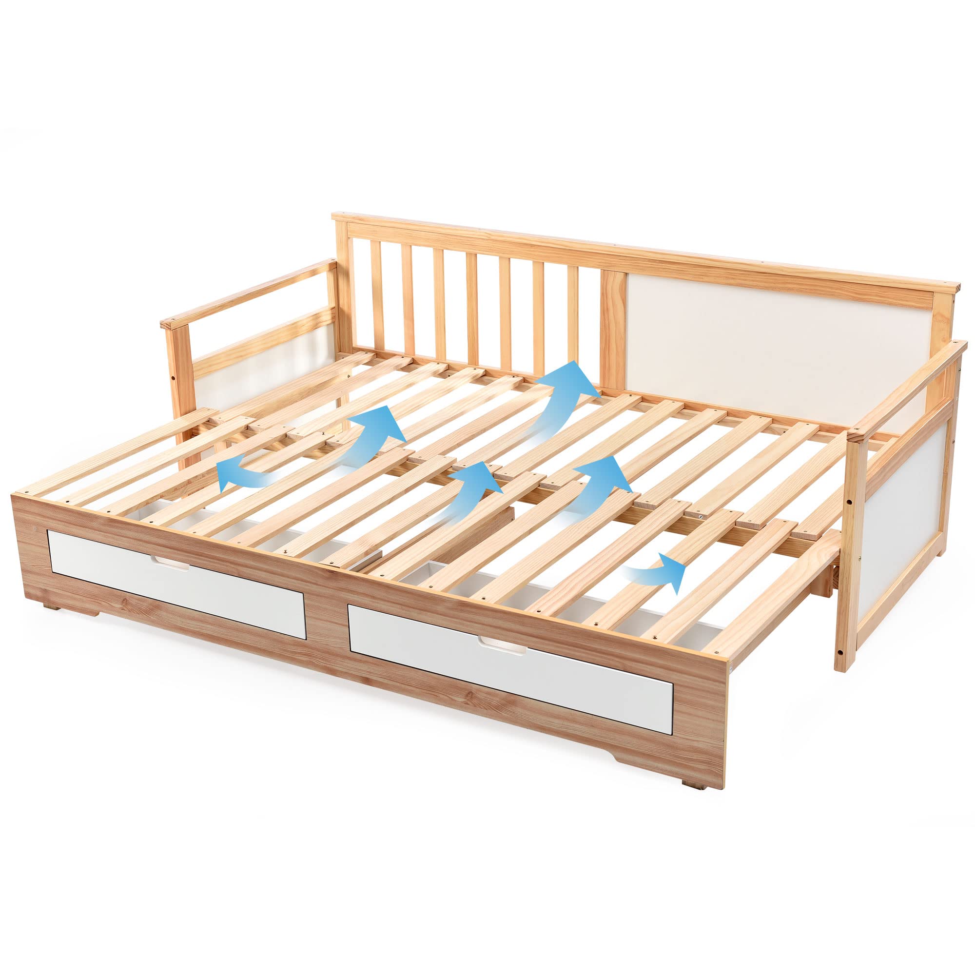 Amazon｜ベッド 木製 伸長式ベッド ソファベッド ディベッド 伸長式