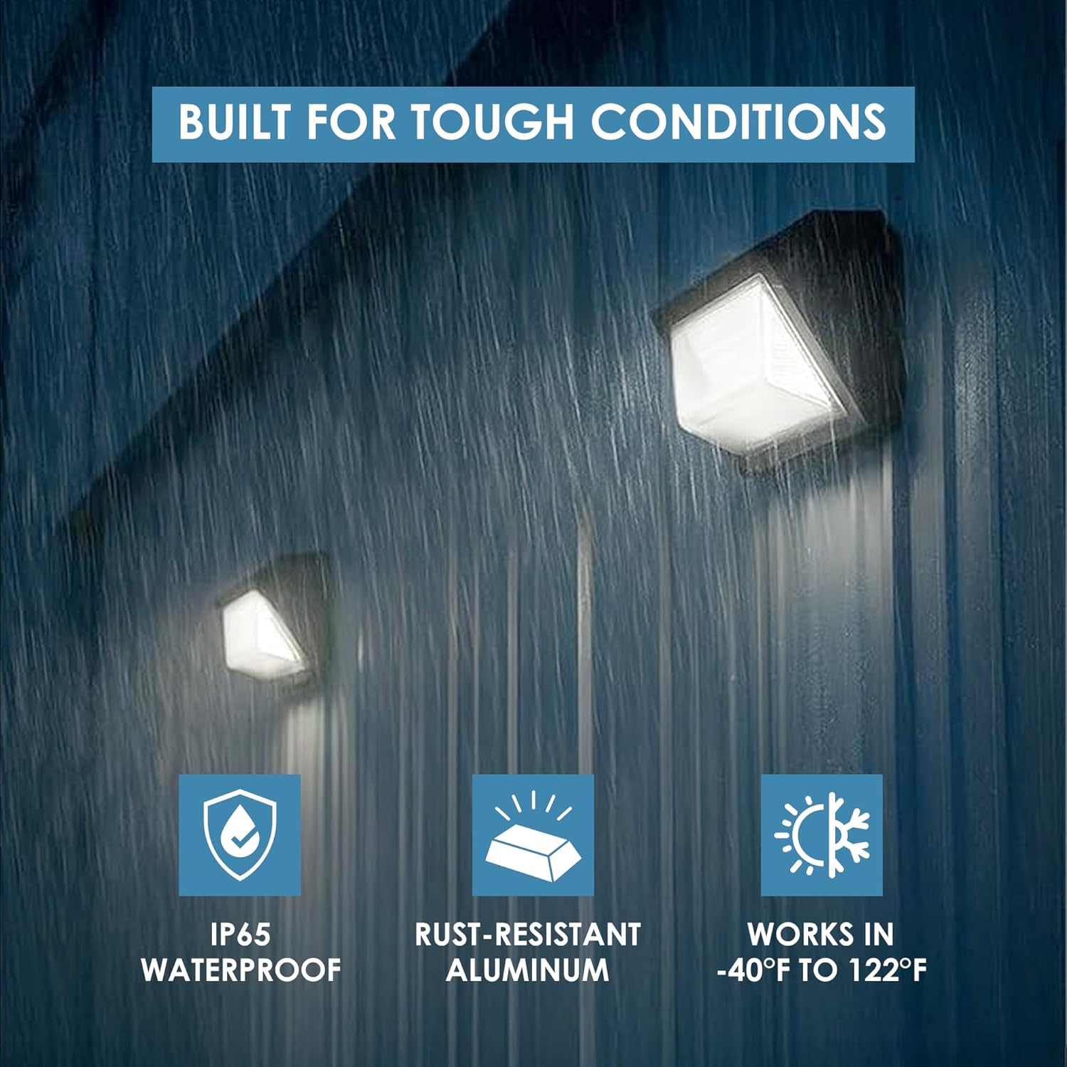 WareLight LED Traditional Wall Pack, 5,800 Lumen Max, Wattage and CCT Selectable, Beam Angle Adjustable, Integrated Photocell, 120-277V