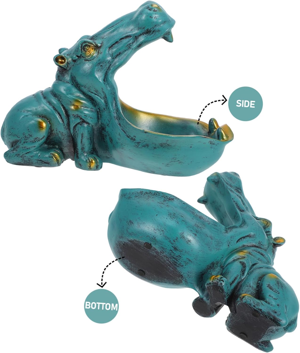 DECHOUS Unique Hippo Statue Resin Bowl for Keys Candy Funny Decorative Home Accessory