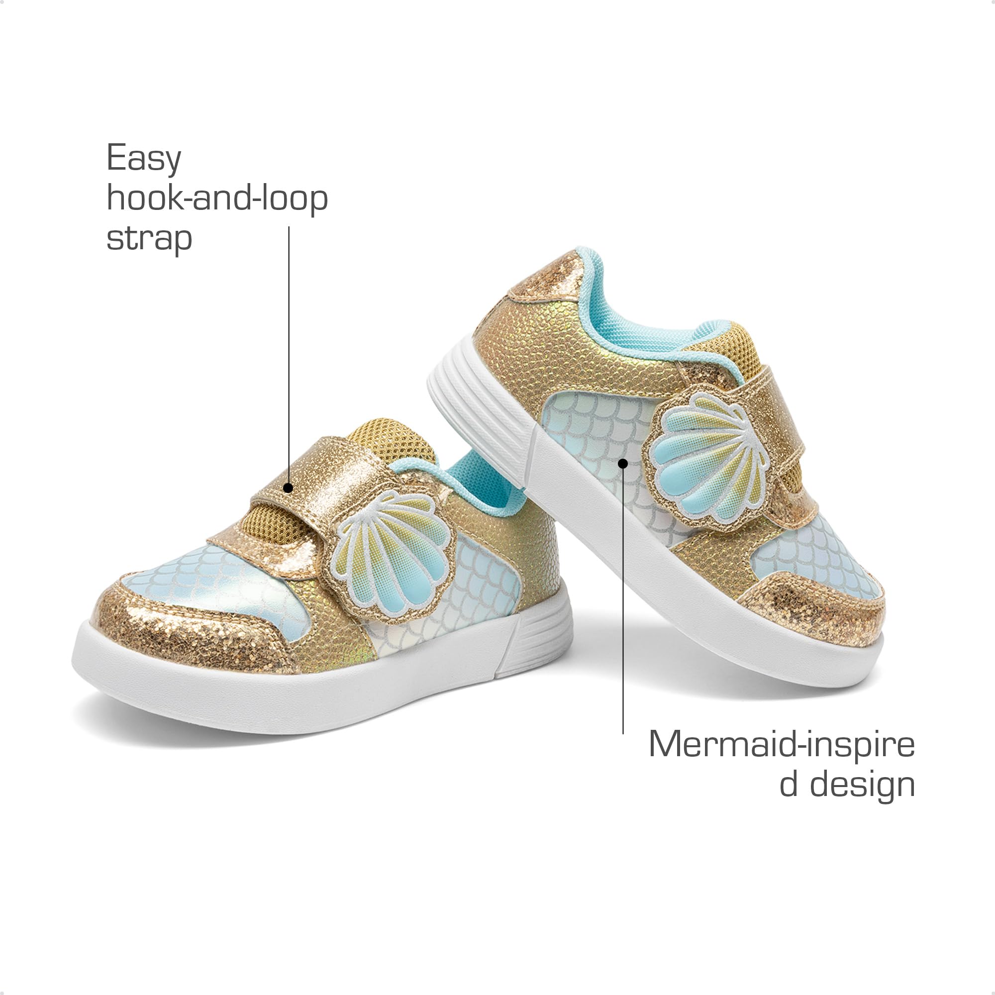 DREAM PAIRS Zapatillas brillantes de dibujos animados para niñas | Parte superior brillante sin esfuerzo con y plantilla cómoda, suela ligera antideslizante para uso casual, escuela, caminata