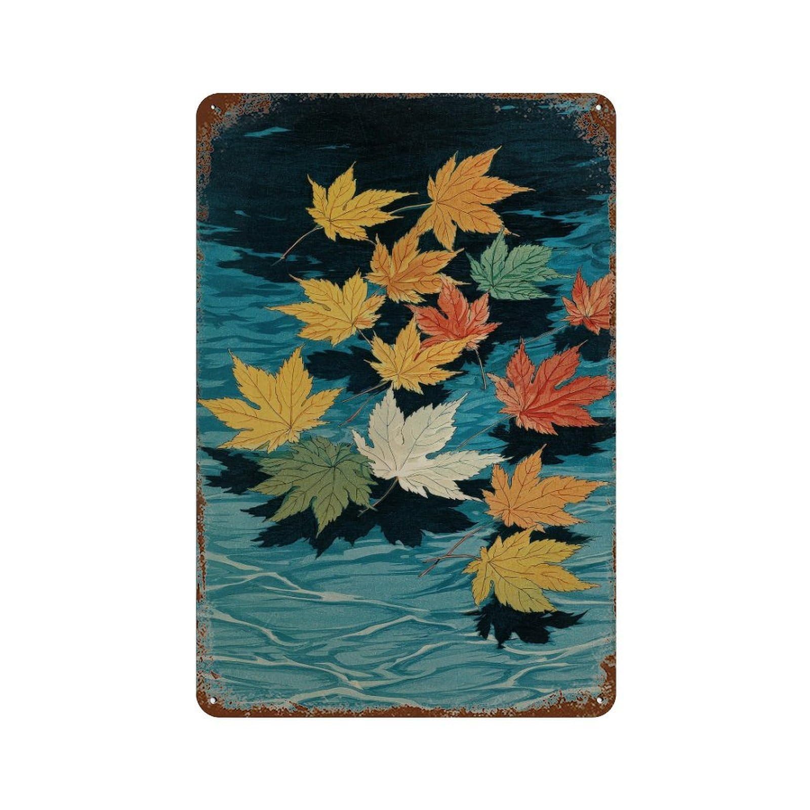 xiaoxiaoshen Maple Leaves. Japanese Ukiyo Wall Decor Art Metal Tin Poster Modern Home Decor Art Home Bar Shop Decorations Vintage Sign 30x20cm