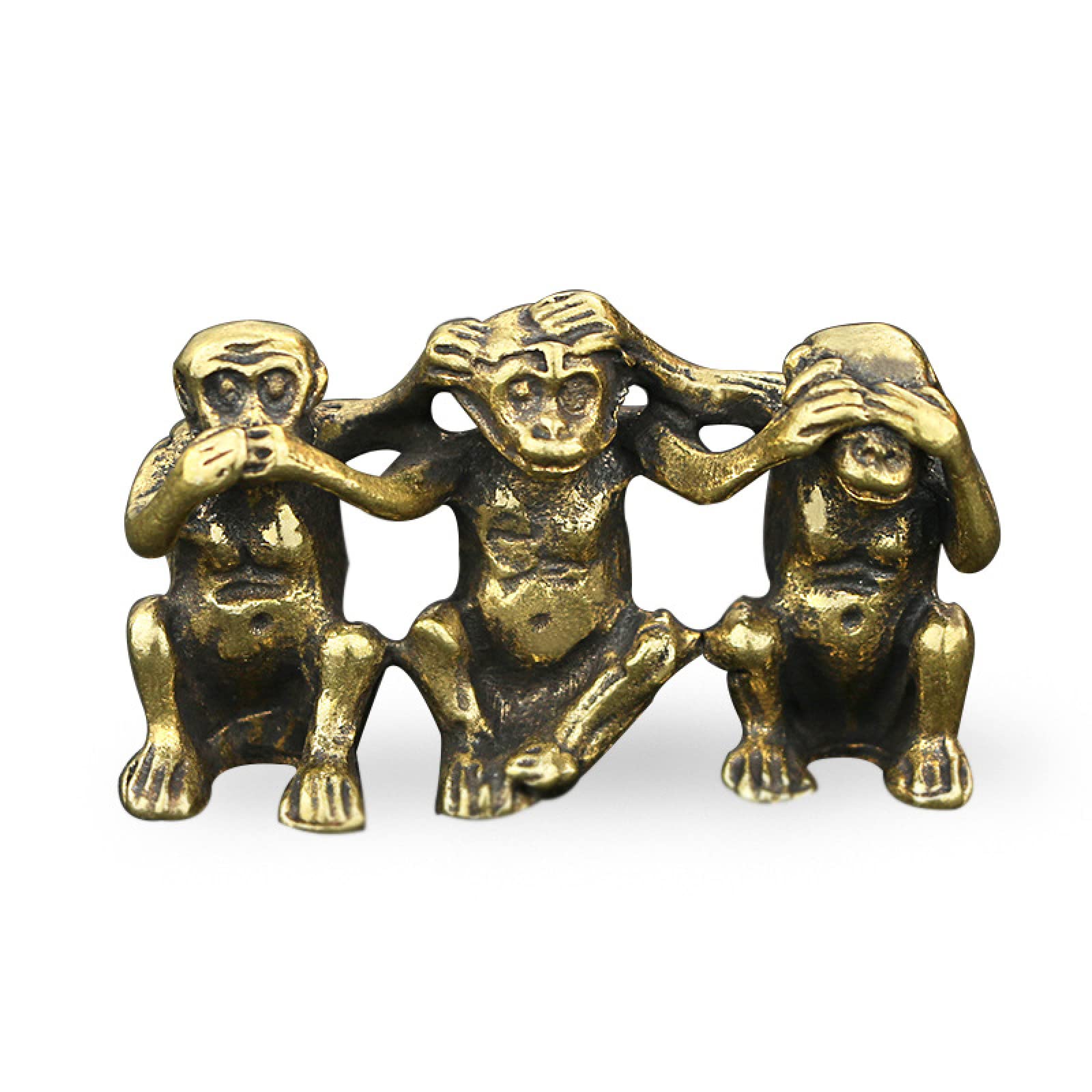 Amazon.co.jp: 骨董品コレクション純銅三猿言わない聞かない聞かない小  