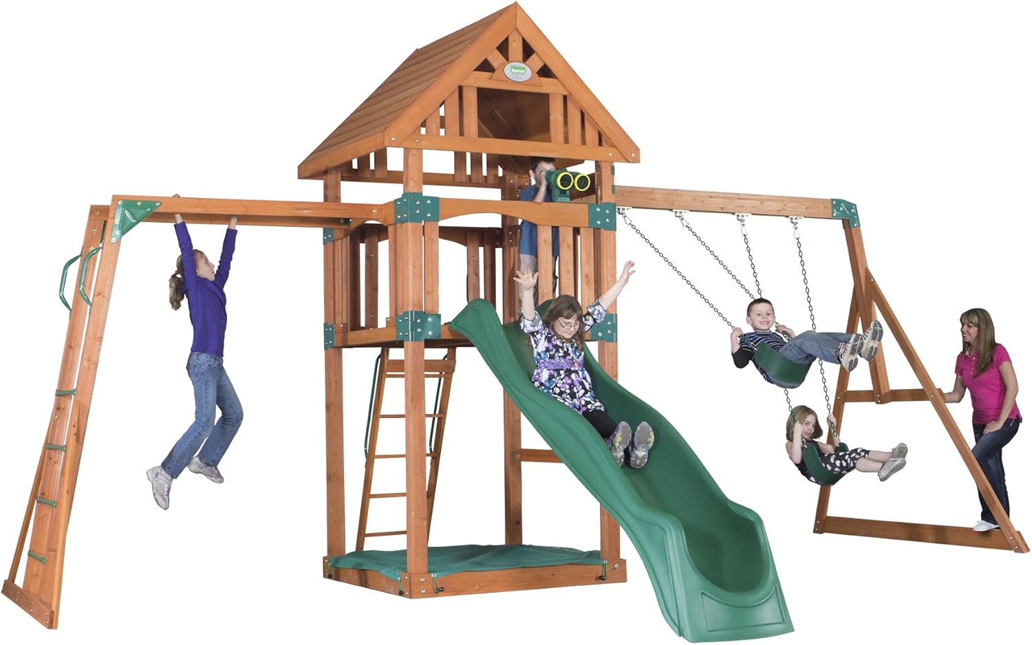 Backyard Discovery Capitol Peak All Cedar Wood Playset Swing Set