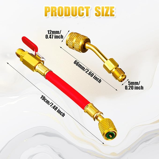 Kit de 7 Piezas Válvula Esférica y Adaptador para Aire Acondicionado miniatura 2