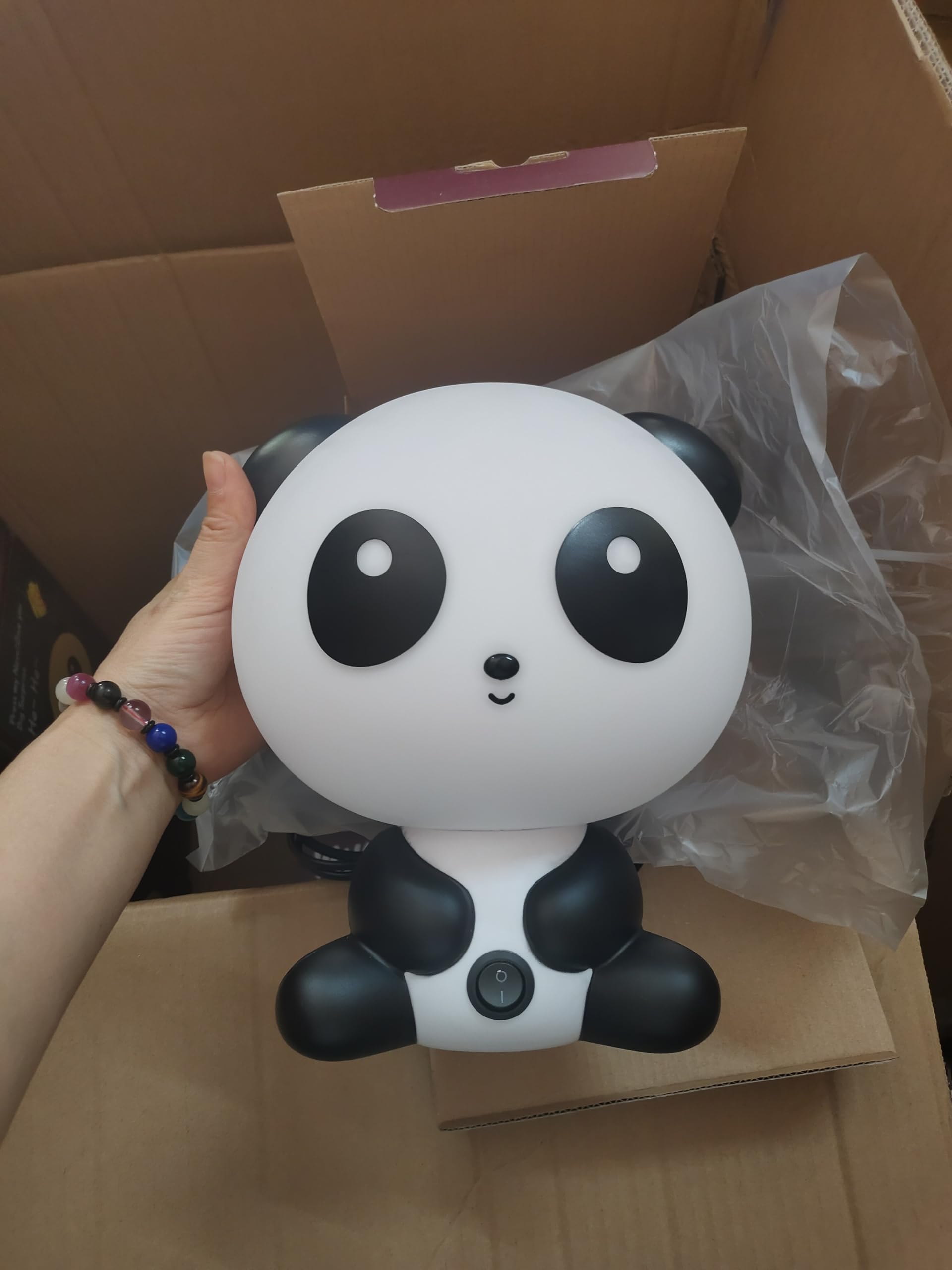 Genérico LAMPARA MESA INFANTIL OSO PANDA LUZ NOCHE CON BOMBILLA E14 FLEXOSLED