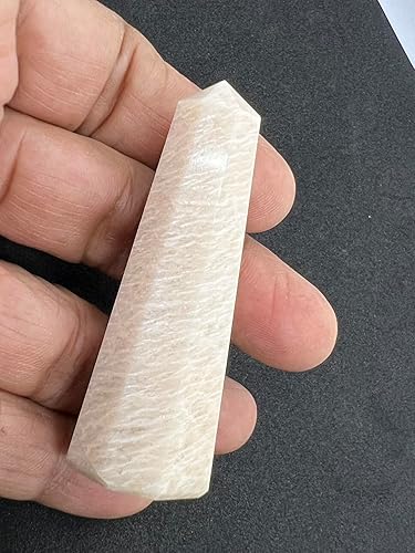 Miniatura 5 de Piedra lunar (3.50-4 pulgadas) Piedra lunar Torre de obelisco Faceta Jumbo Aura Rock Crystal Natural Pulido Earth Wand Spirit