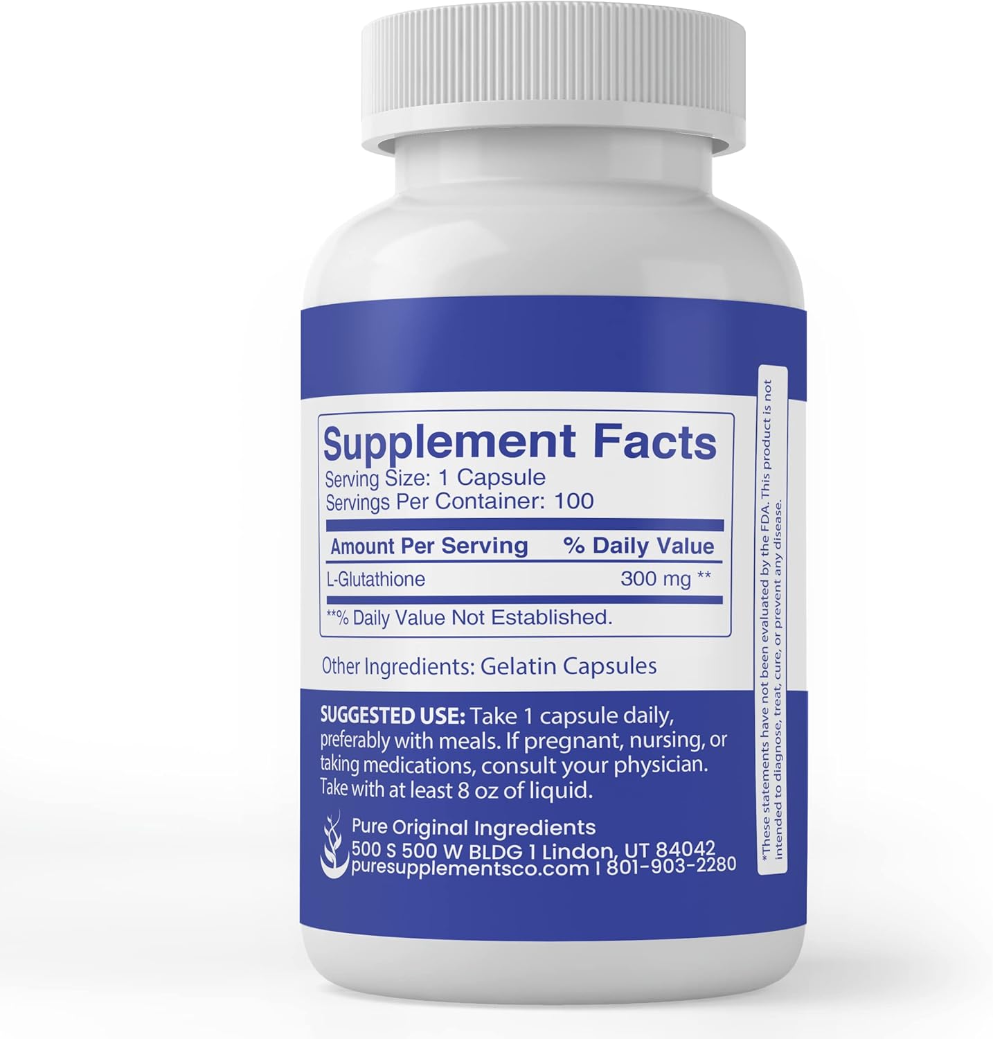 PURE ORIGINAL INGREDIENTS L-Glutathione & L-Ornithine Bundle (100 Capsules Each), No Additives or Fillers, Lab Verified