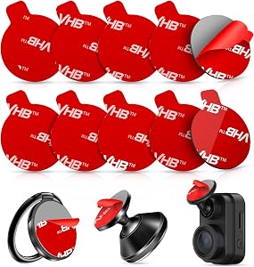 10 Pcs Sticky Adhesive Pads for Car Magnetic Phone Holder, 1 inch Round Double Sided Tape Replacement for Dashboard Cell Phone Mount & Mini Dash Cam Base, Strong 25mm Heat Resistant Sticker