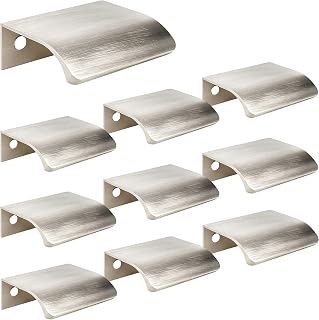 Nickel Curved Edge Pulls, 1.97 Inch, 1.26 Inch Spacing, 10Pcs