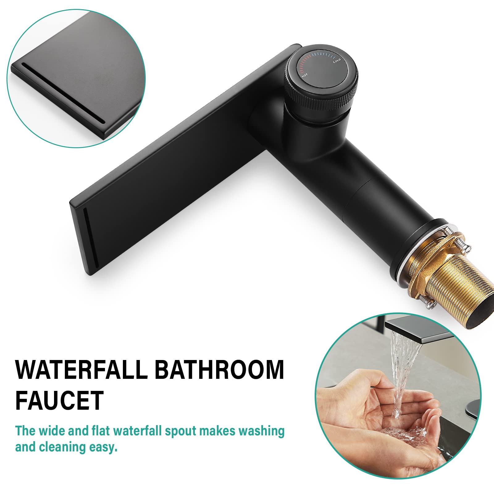 Becola Waschtischarmatur Modern – Wasserfall-Auslauf, Chrom, Einhebel-Mischbatterie, Mit Ablage, Aus Messing