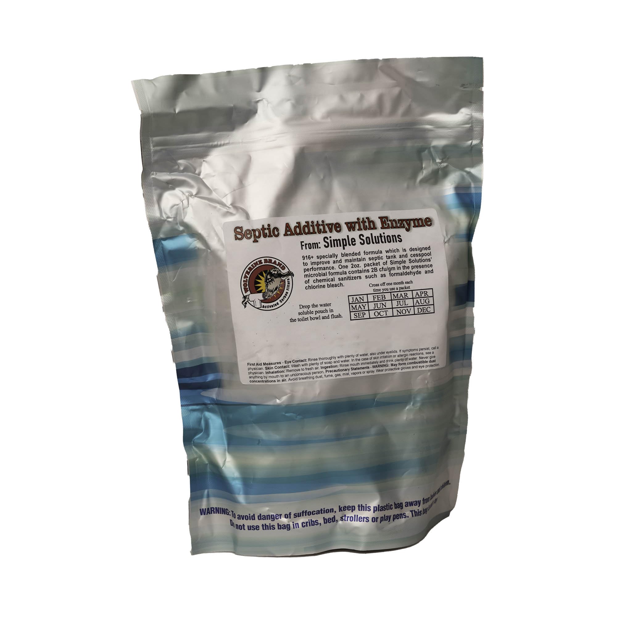BS916 Plus Microbial Septic Treatment Easy Flush Live Bacteria Packets with Enzymes - 1 Year Supply. Made in U.S.A