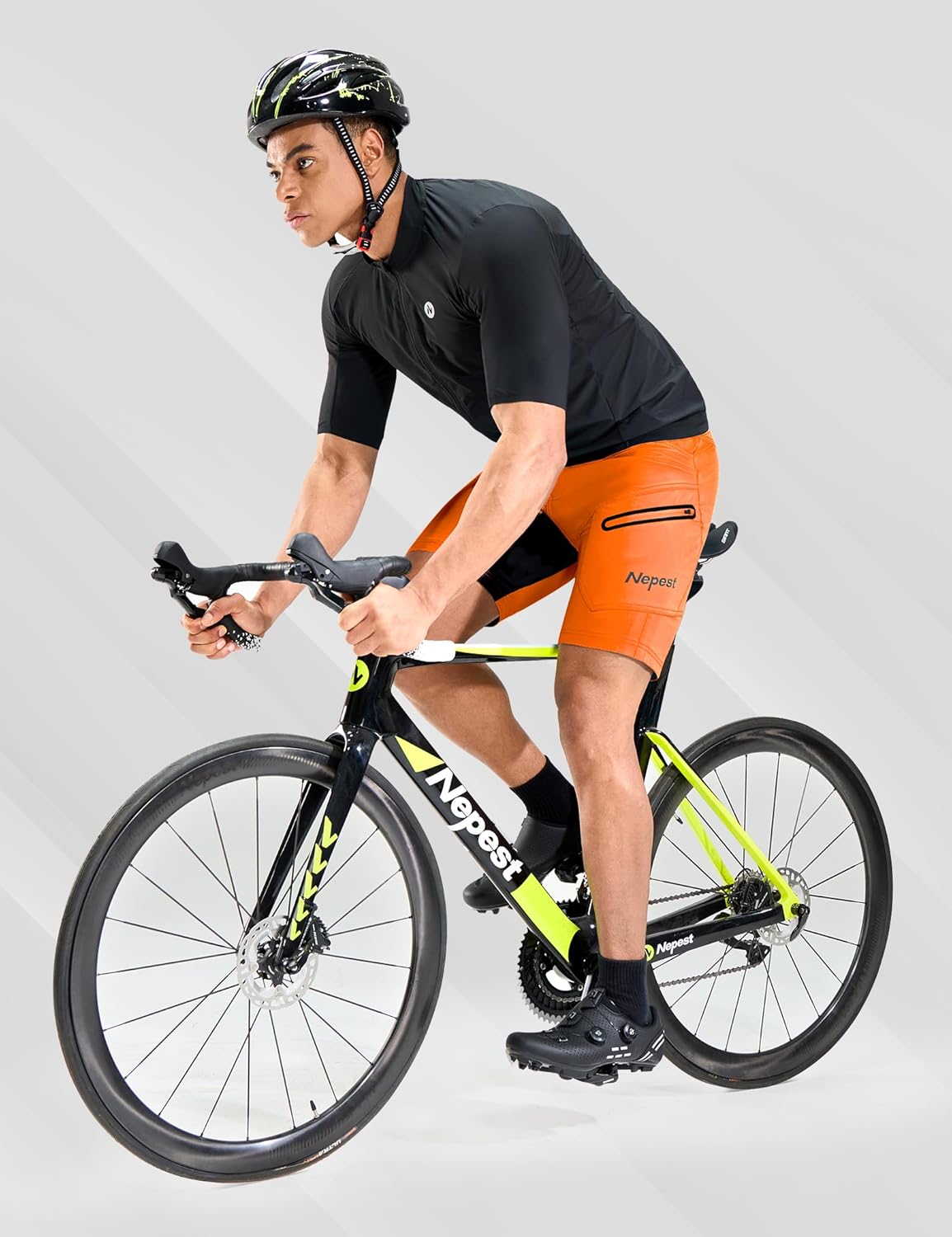 Nepest Mens Mountain Bike Shorts 3D Padded MTB Bicycle Riding Cycling Short Padding Liner Baggy Quick Dry,Zip Pockets - Image 2