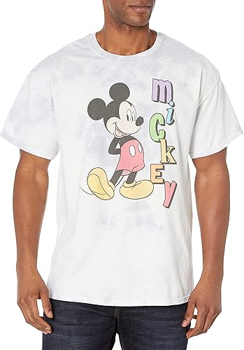 Disney Characters Signature Donald Young Men's Short Sleeve Tee Shirt, White/Blu