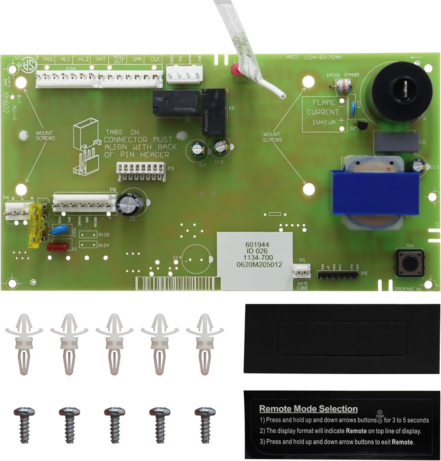 013464F PC Board Control for Temperature – Compatible with Raypak Digital Gas Heater Models 185B, 265B, 335B, 405B, 206A, 266A, 336A, 406A, 207A, 267A, 337A, 407A – Pool Heater Replacement Part