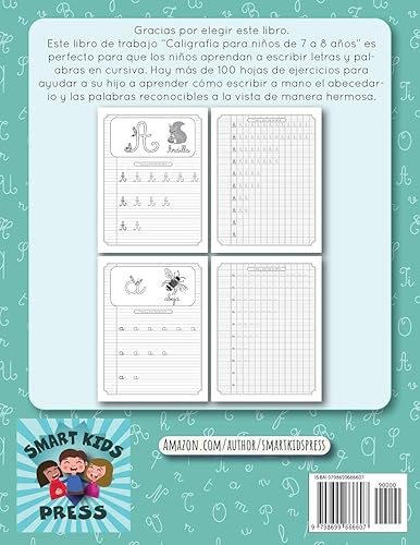 Miniatura 2 de Caligrafía para niños de 7 a 8 años. Ejercicios para mejorar la letra mayúsculas y minúsculas en primaria. (Handwriting Workbooks for kids) (Spanish