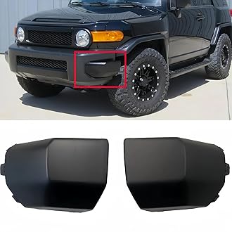 Front Bumper End Pad Matte Black Compatible with Toyota FJ 2007-2014Front Corner Bumper End Cap Replace for 52422-35060,52423-35050 Pair LH & RH
