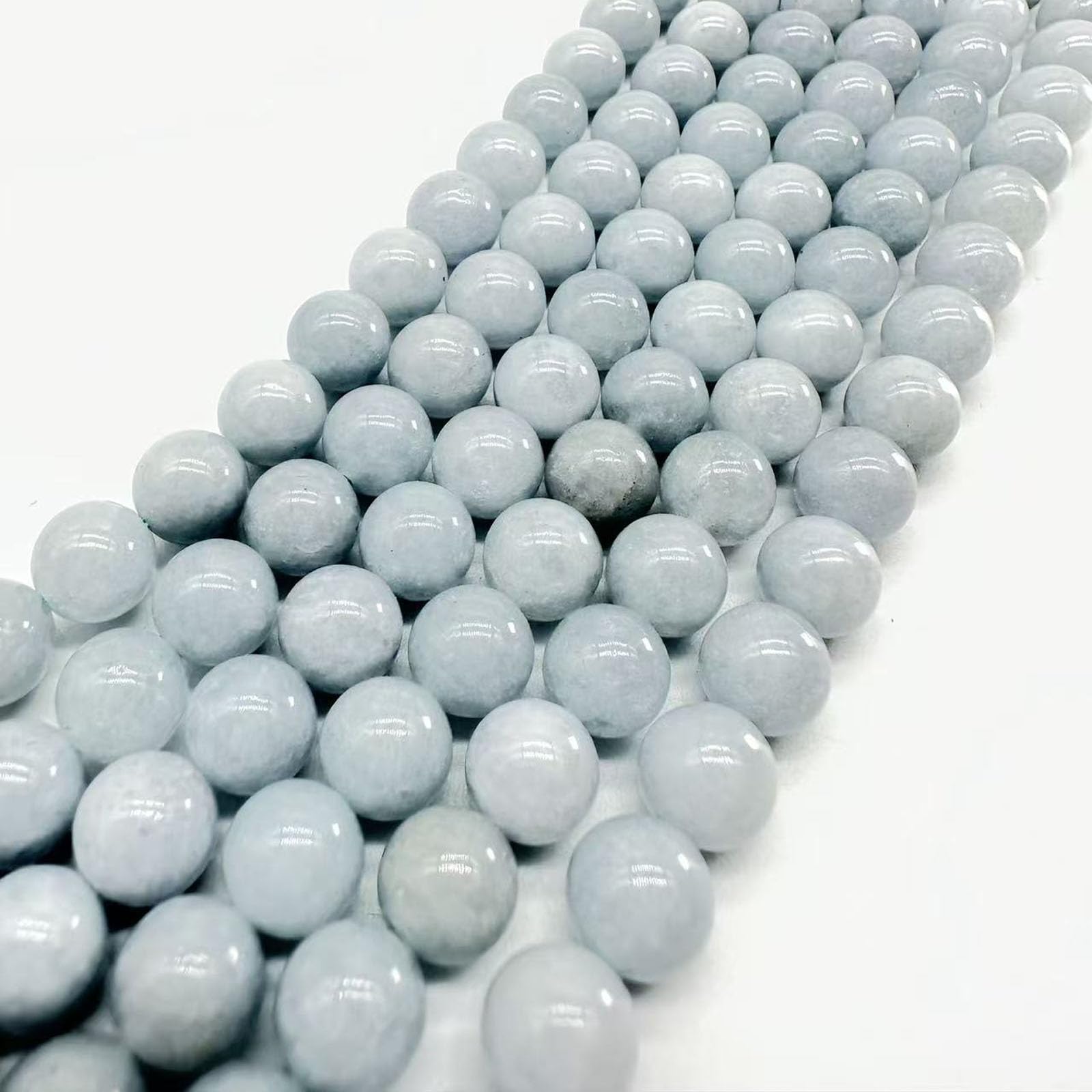 8mm Round Aquamarine Natural Stone Beads for Jewellery Making, Gemstone Beads for Crafting (45-50Pcs)