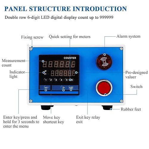 Miniatura 4 de JIAWANSHUN Medidor de longitud, medidor de longitud digital con rodillo de rueda conmutable para pies de pulgada y patio 110 V