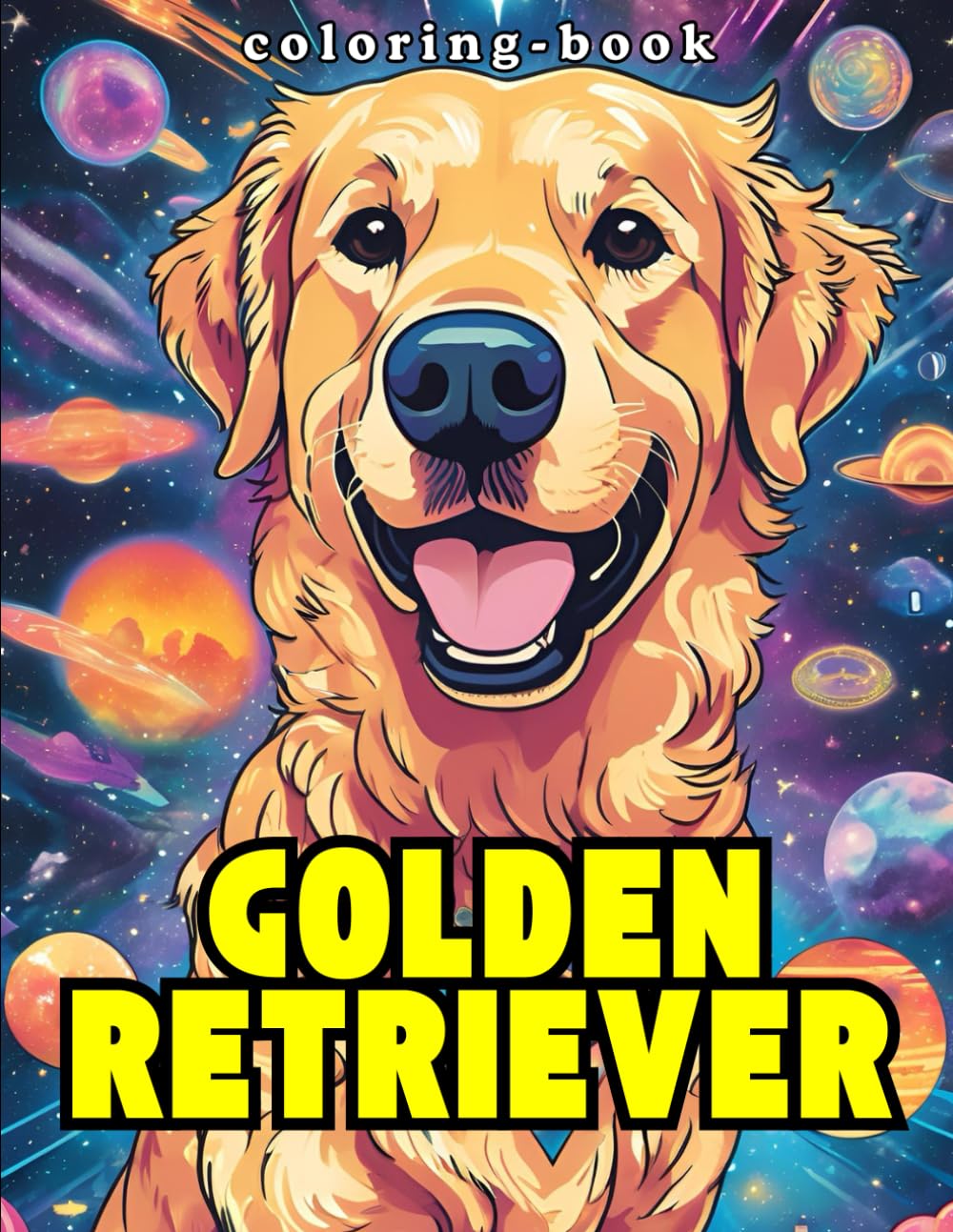 Golden Retrievers Coloring book: A Fun & Relaxing Coloring Journey for Dog Lovers