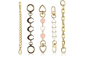 Remuuly 5 Pcs Stylish Handbag Charms Accessories: Purse Strap Extender Golden Bag Extender Chain