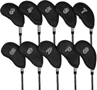 Golf Iron Covers,10PCS Golf Iron Head Covers | Golf Club Head Covers for Iron Club Fit Most Brands, with Number Embroidered