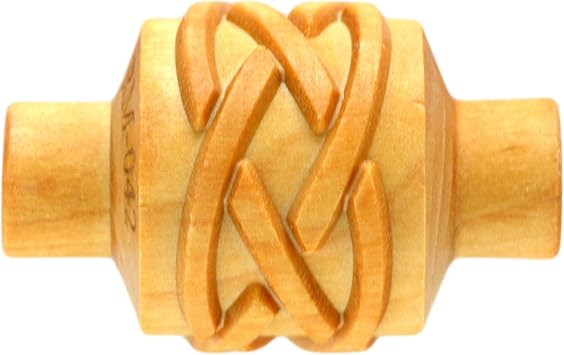 MKM Pottery Tools Wood Medium Handle Rollers for Clay RM-042 Loose Braid
