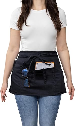 Ultimate All-Purpose unisex 4 pocket cotton Apron - Waitress Apron, Chef Apron, aprons for women with pockets