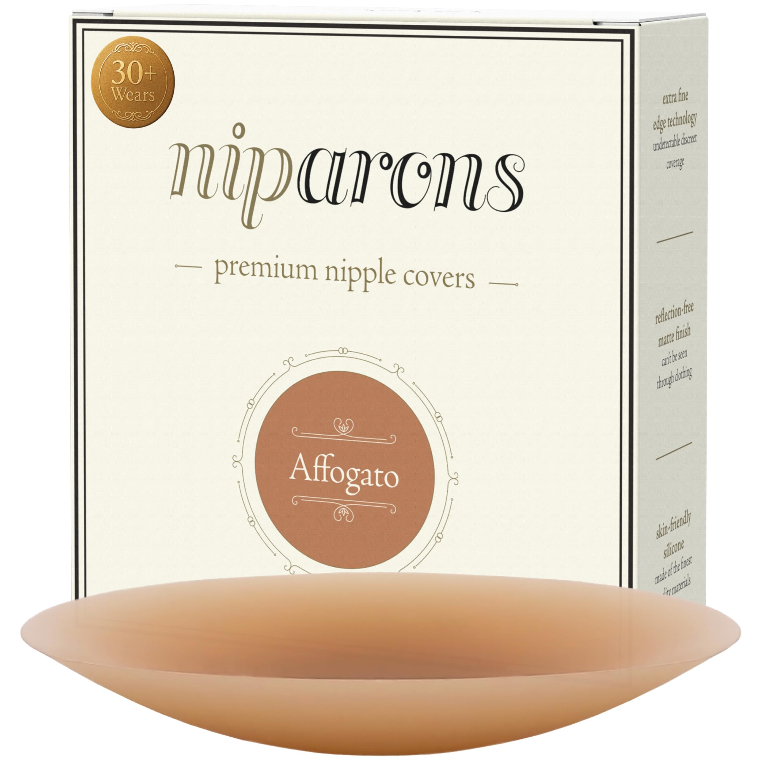 Niparons Women's Affogato Nipple Covers - Premium Invisible Adhesive Reusable Silicone Nipple Covers (, 8Cm)